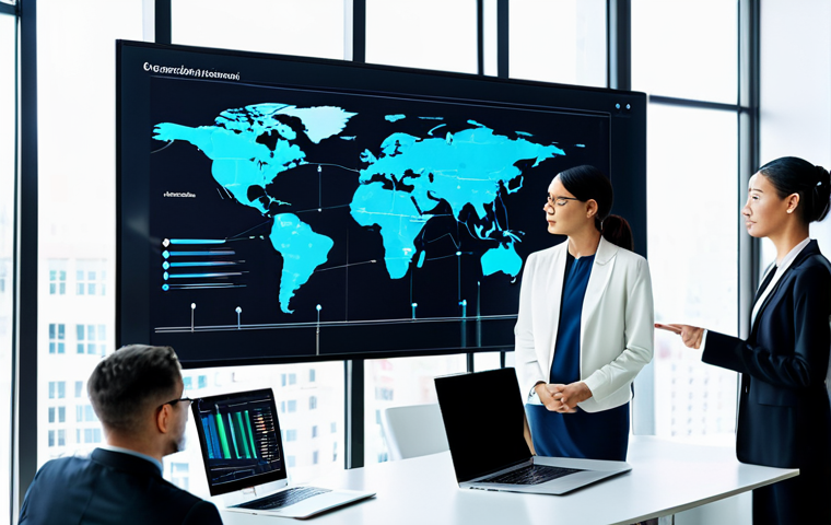A diverse group of five professionals (male and female) of various ethnicities, fully clothed in modest business attire, gathered around a large transparent digital screen displaying abstract data visualizations and ethical AI guidelines. They are engaged in a thoughtful discussion, pointing at the screen, symbolizing an "Ethical AI Team" working on bias mitigation and explainability. The setting is a modern, brightly lit, clean tech office, with subtle futuristic elements and plants for a humane touch. Professional photography, high resolution, realistic, perfect anatomy, correct proportions, natural pose, well-formed hands, proper finger count, natural body proportions, safe for work, appropriate content, fully clothed, professional dress, family-friendly.