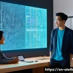 Home 16 AI 윤리와 AI 사용 가이드 - **Prompt:** A vibrant, futuristic workspace bathed in soft, diffused light, where a diverse group of...